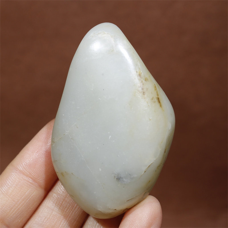 青白玉籽料原石56克新疆和田玉