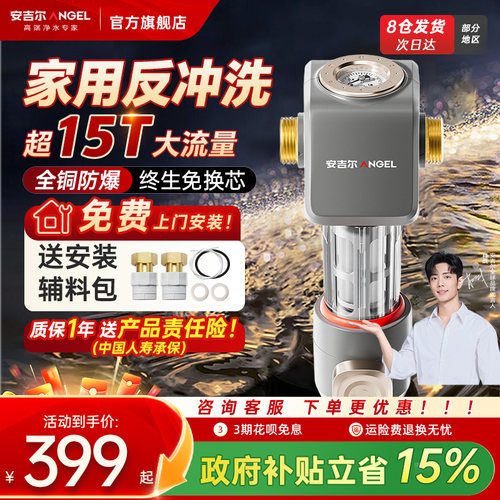 安吉尔前置过滤器家用防爆反冲洗