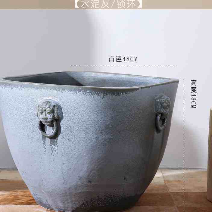 北欧现代简约大口径别墅庭院种植落地花盆园林户外造景陶瓷大水缸