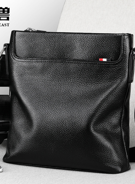 冷兽真皮男包单肩包新款潮韩版商务休闲男士包包斜挎包男款背包