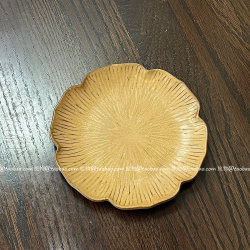 粗陶花瓣精致碟点心蛋糕水果碟子