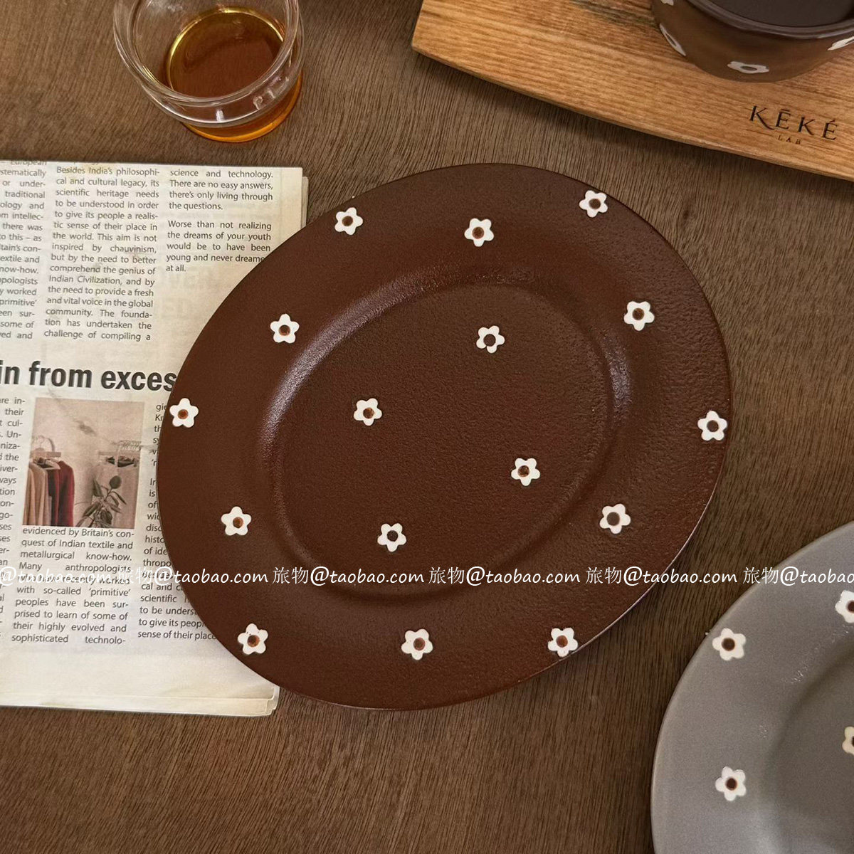 肌理感陶瓷釉下彩餐盘蛋糕甜品盘