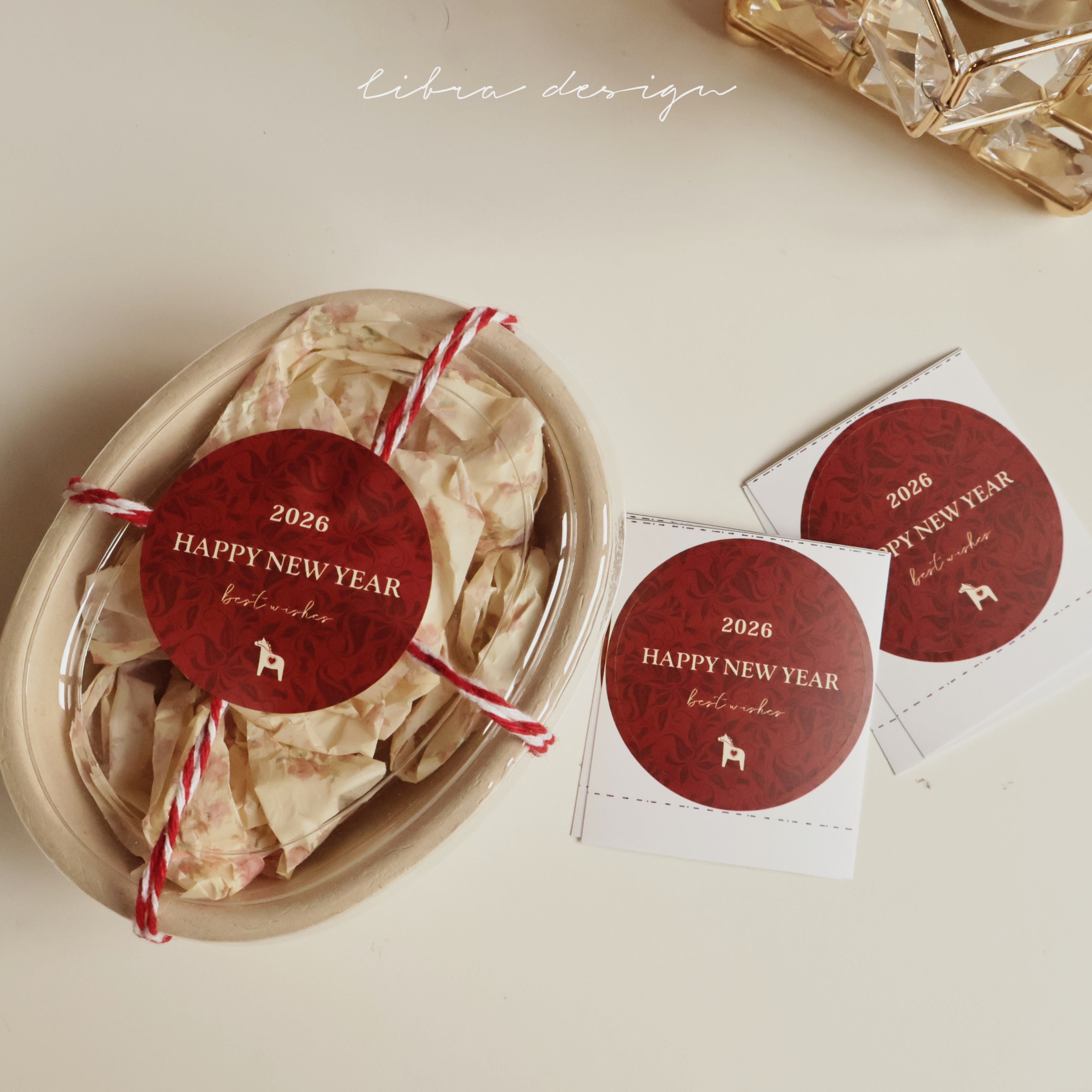 2026年马年新年复古圆形贴纸ins杯子礼物包装封口贴烘焙鲜花贴纸,个性定制/设计服务/DIY,不干胶/标签,淘宝优惠券,粉丝福利购,淘宝优惠卷