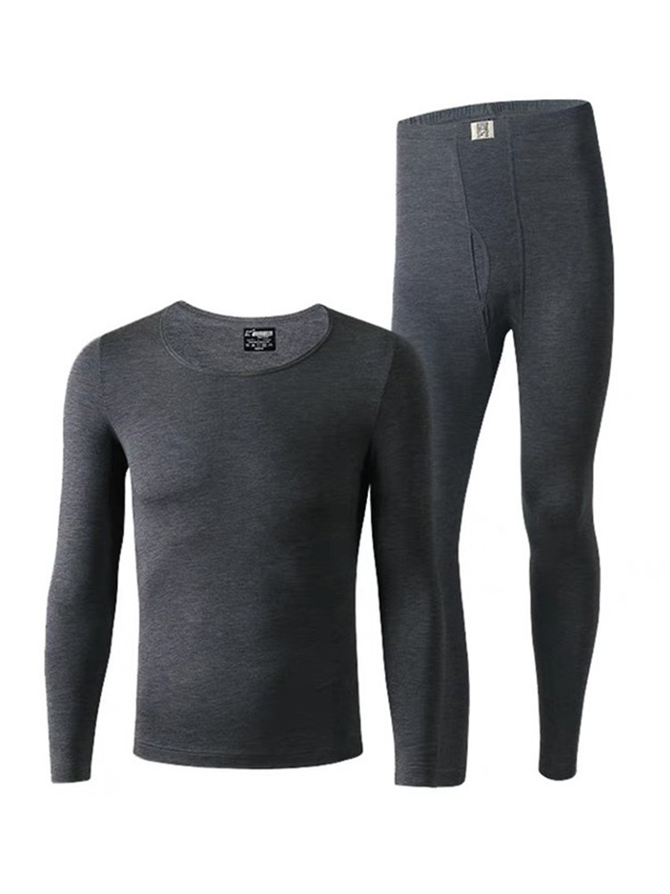 GEKAI NEW MENS BAMBOO FIBER ULTRA-THIN LOW ROUND NECK CLOSE-FITTING SOFT COMFORTABLE BREATHABLE SOLID COLOR UNDERWEAR 8648