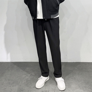 宽松直筒松紧腰休闲长裤 订染挺阔面料抗皱易打理秋季 HOMME DOLCA