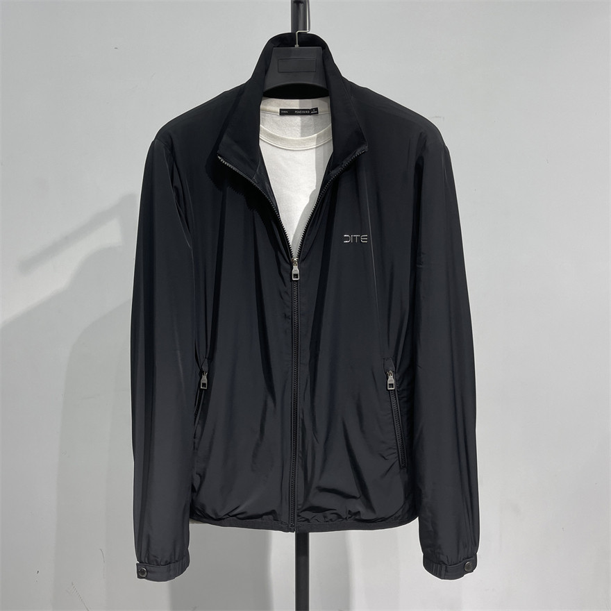 吊3990! 高端系春季轻便立领黑色夹克衫 质感通勤茄克拉链外套