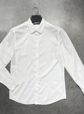 【140支三股】DH高端系纯白色长袖DP免烫衬衫 高支全棉抗皱白衬衣