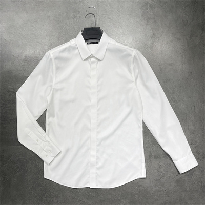 【140支三股】DH高端系纯白色长袖DP免烫衬衫 高支全棉抗皱白衬衣
