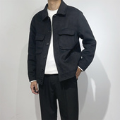 DOLCA 羊毛外套 单排扣翻领短款 HOMME冬季 双面羊毛呢宽松厚挺夹克