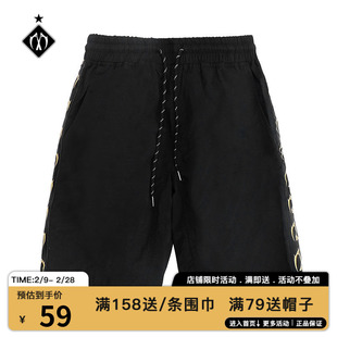 MIRACLE KILL SPORT防水面料运动健身中裤潮牌串标休闲五分裤男女