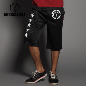 MIRACLE KILL经典五角星双刀LOGO潮牌运动中裤