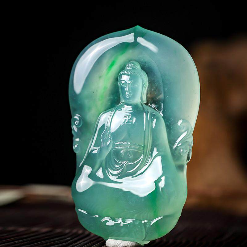 羊子珠宝  遥见法身  老坑高冰阳绿翡翠如来挂件吊坠11.9