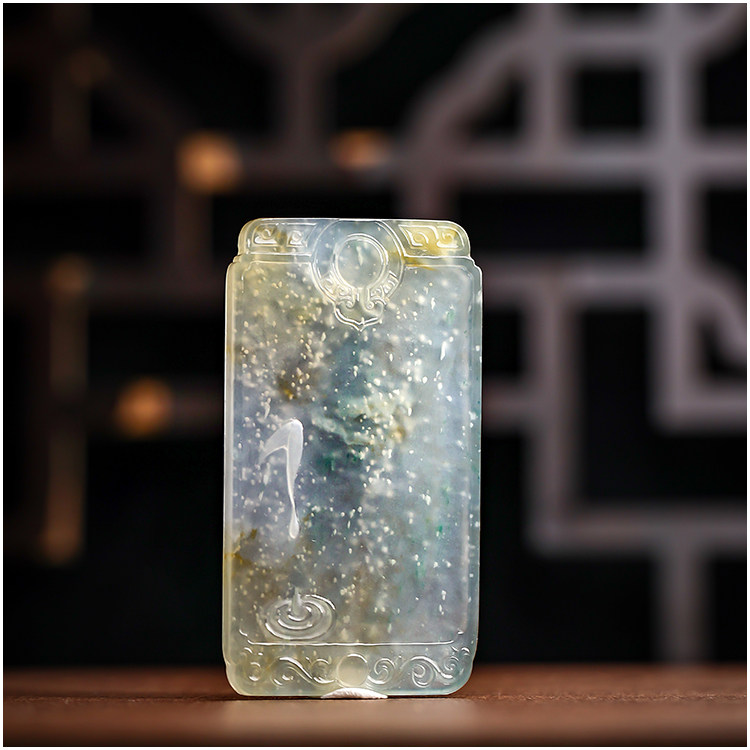 羊子珠宝黄翡飘绿花仿古翡翠