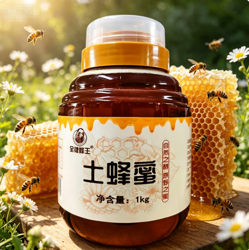 全健蜂王农家自产土蜂蜜 1kg 百花蜜 常温储存广西老品牌品质保证
