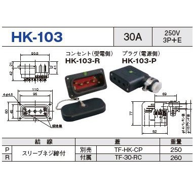 日本taiwa-denki泰和電器叉车充电用连接器H-108-R/P