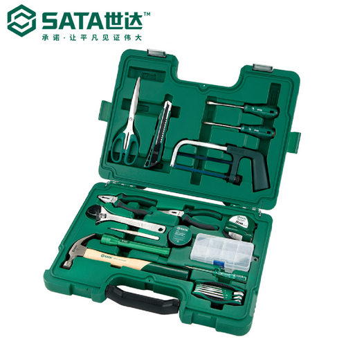 世达家庭套装06008电工工具箱家用五金维修组合老虎钳螺丝刀25件