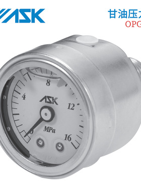 日本ASK甘油压力表OPG-DT-R1/4-39×1/2.5/4/6/10/16/25/40MPA-S