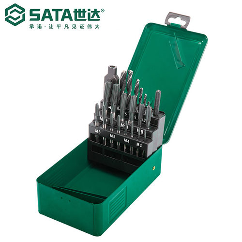 Sata/世达五金工具套装22件高速钢粗牙丝锥麻花钻组套50454