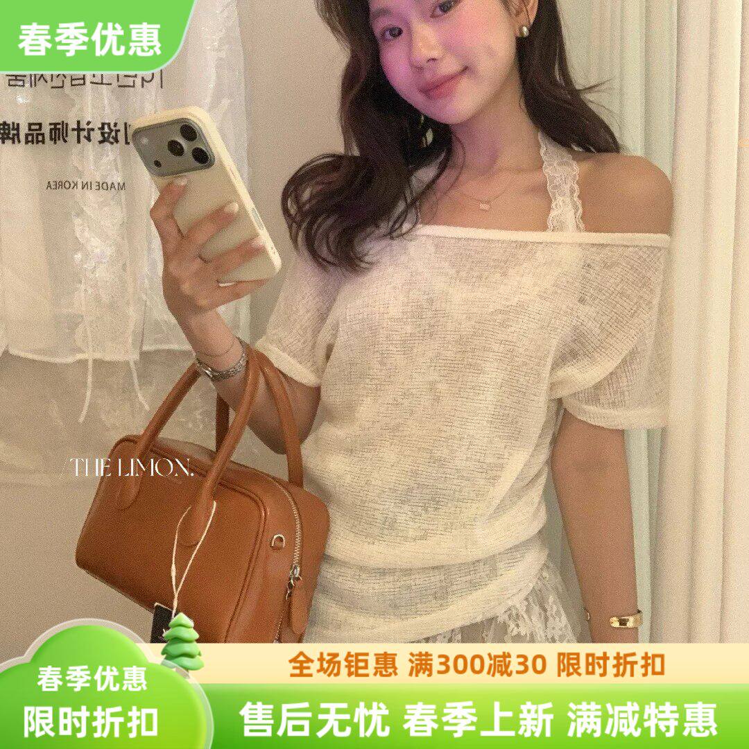不规则斜肩短袖t恤女夏季