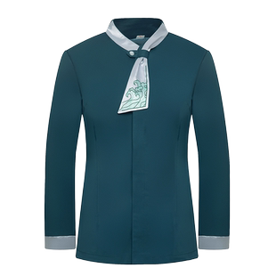 高端酒店服务员工作服长袖中式餐厅餐饮酒楼饭店前台女秋冬季服装