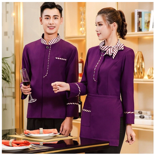 酒店服务员工作服秋冬装长袖飘带餐饮火锅店饭店西餐厅传菜员制服