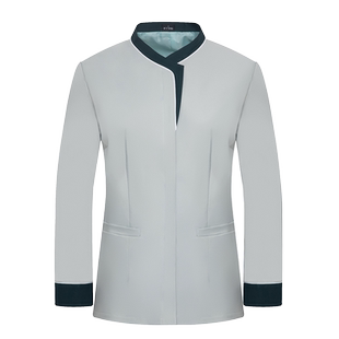 中式高端服务员工作服长袖女酒店餐饮茶楼火锅饭店中餐前厅秋冬装