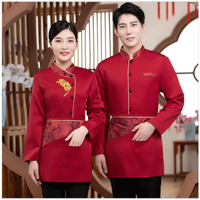 服务员工作服长袖秋冬装酒店餐饮茶楼饭店火锅中餐厅农家乐服装女