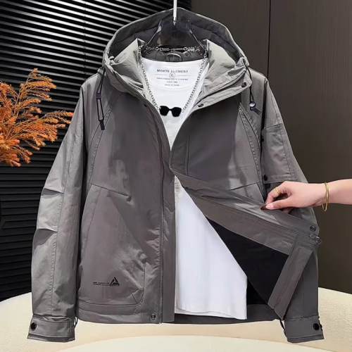 工装连帽棉服男款秋冬季高级感