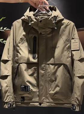 夹棉秋冬季连帽防风棉服