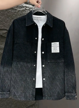 加绒加厚牛仔外套男款潮秋冬季休闲重磅美式复古外穿翻领夹克男装