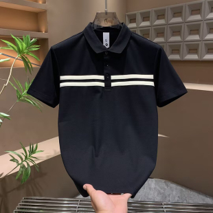 短袖 男士 polo衫 韩版 潮 2026夏季 潮流百搭休闲上衣条纹t恤修身 新款
