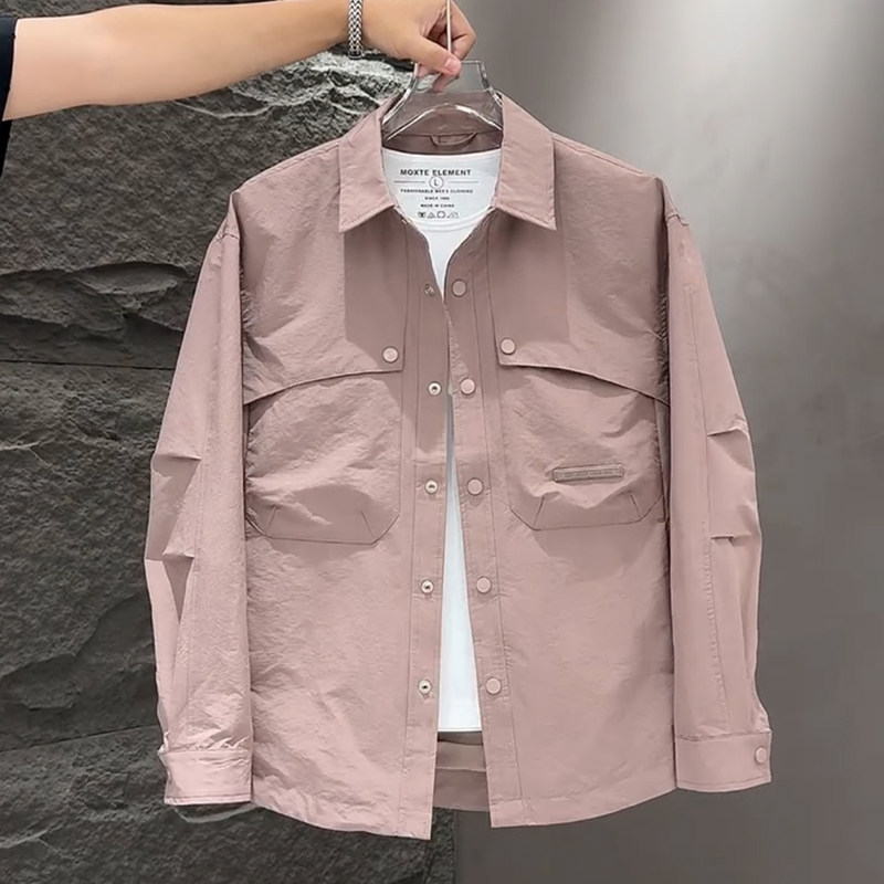 美式复古潮牌加棉夹克男款宽松高级感工装男士翻领外套衬衫新款潮,男装,夹克,淘宝优惠券,粉丝福利购,淘宝优惠卷