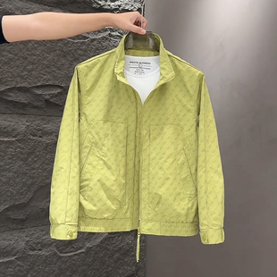 2026新款 韩版 穿搭洋气减龄满印立领夹克男款 外套春季 潮流 休闲男士