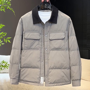 韩版宽松羽绒服男款冬季保暖百搭休闲翻领外套男帅气潮牌轻薄衣服