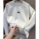 韩版 欧货潮牌刺绣外穿宽松衣服2025秋冬 休闲加绒加厚保暖卫衣男款