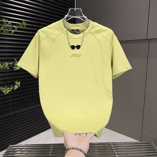 t恤衫 夏季 T恤情侣款 洋气减龄短袖 男士 男款 结构设计感时尚 韩版 新款