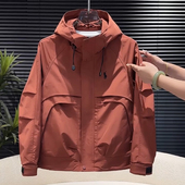 加棉保暖夹克男士 男生穿搭工装 宽松防风休闲潮 连帽外套春秋季 男款