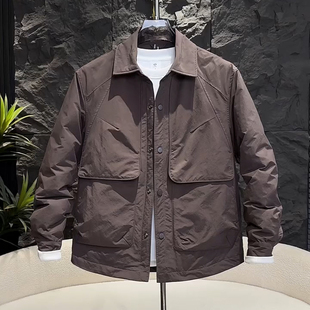 工装 2025冬季 冲锋衣防风户外男士 羽绒服男款 外套翻领宽松潮流 新款