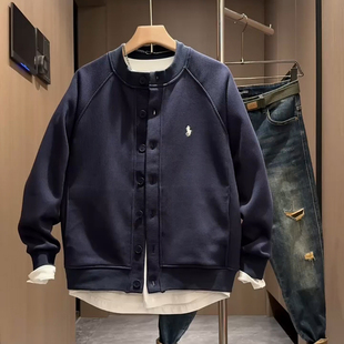 男士开衫卫衣春秋季宽松慵懒风战马刺绣休闲外套2026新款韩版厚款