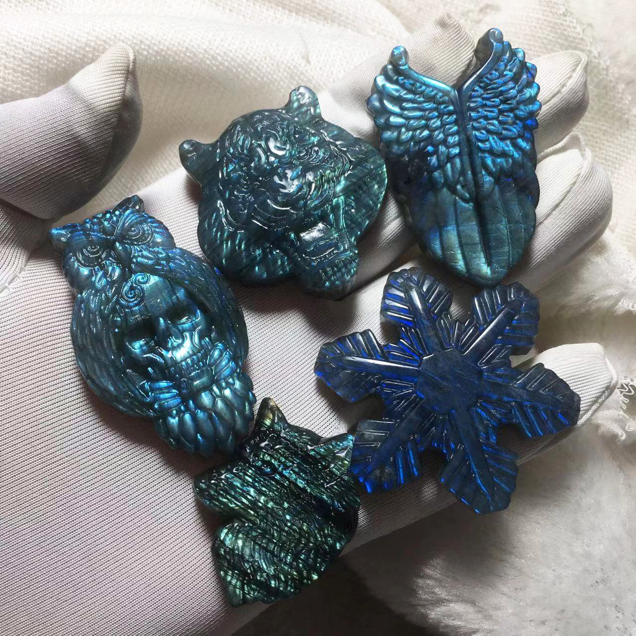 月光石拉长石小动物便宜咯