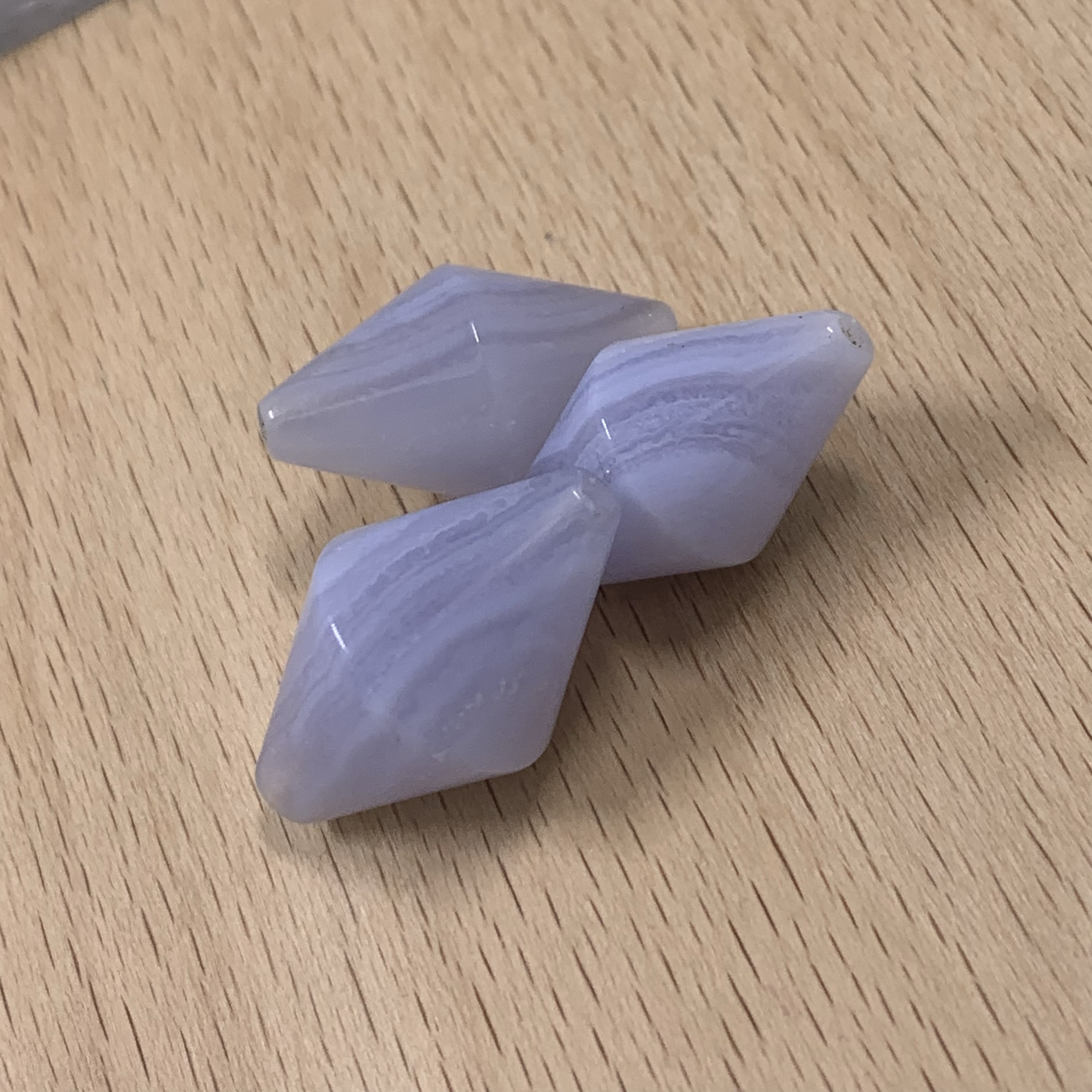 纯天然水晶蓝纹玛瑙菱形珠子散珠子diy手链项链配件配饰配珠子