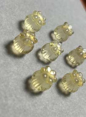 天然黄水晶钱袋子diy配件手工项链文玩佛珠挂件手串配饰