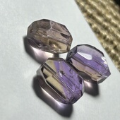 天然紫黄晶随形不规则钻切单珠diy原创项链饰品散珠串珠配饰顶珠