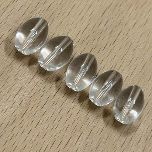 天然白水晶椭圆形透明水晶散珠