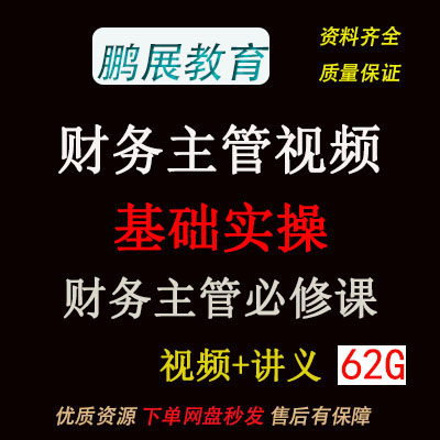 2023 财务主管入门视频 实操实务管理企业会计实战
