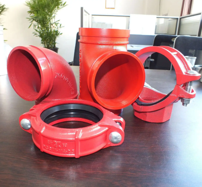 消防管件沟槽管件玛钢管件卡箍刚卡弯头机械三通四通dn114 刚卡