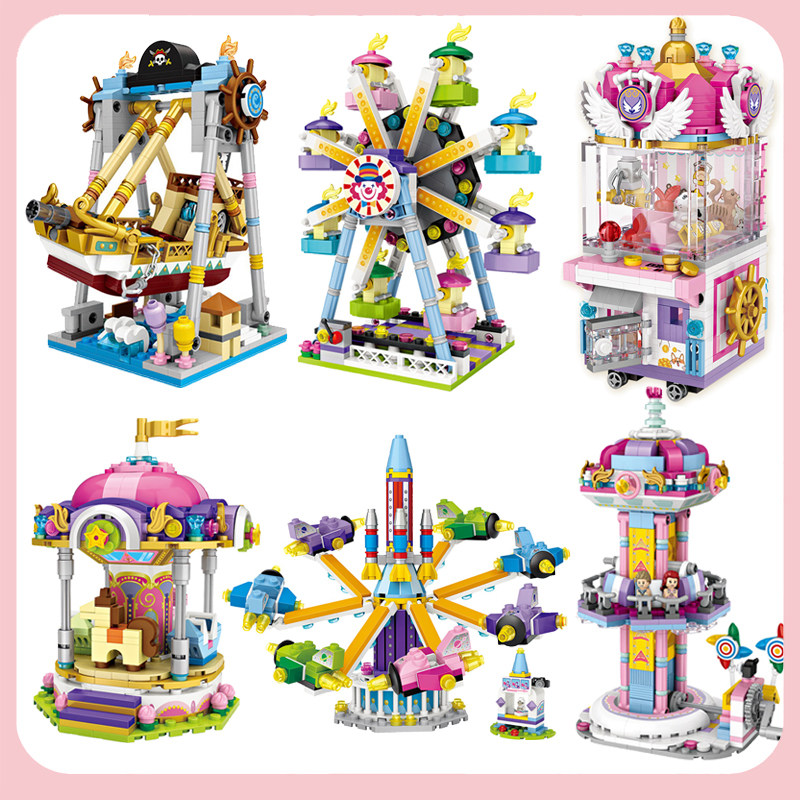 LOZ新年小颗粒积木游乐场摩天轮拼装全街景女孩系列新春贺年礼物
