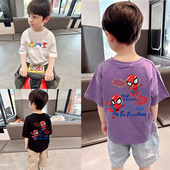 T恤2025夏季 新款 中小童蜘蛛侠半袖 男童卡通动漫短袖 圆领韩版 上衣