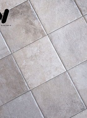 法式复古灰色全瓷方砖餐厅客厅阳台防滑地砖别墅庭院民宿花园瓷砖