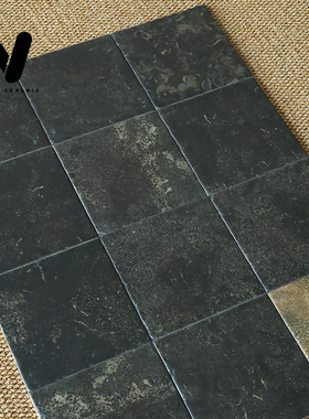 复古黑京砖200黑色瓷砖莱姆石仿古砖卫生间民宿庭院茶室防滑地砖